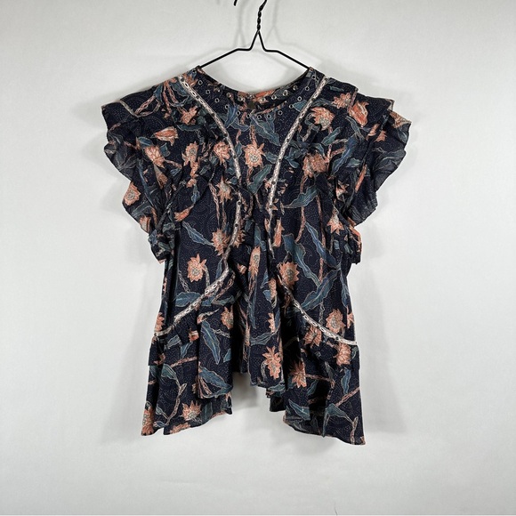 Isabel Marant Tops - Isabel Marant Floral Ruffle Sleeve Top | Size 38 | US Size 6